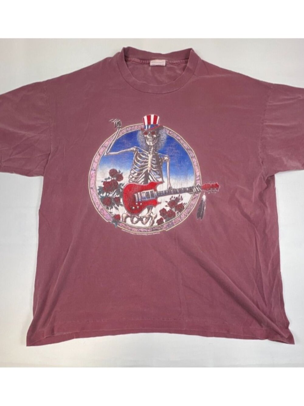 Vintage Grateful Dead XL Men's T Shirt 1994 Philip Garris Skeleton Red